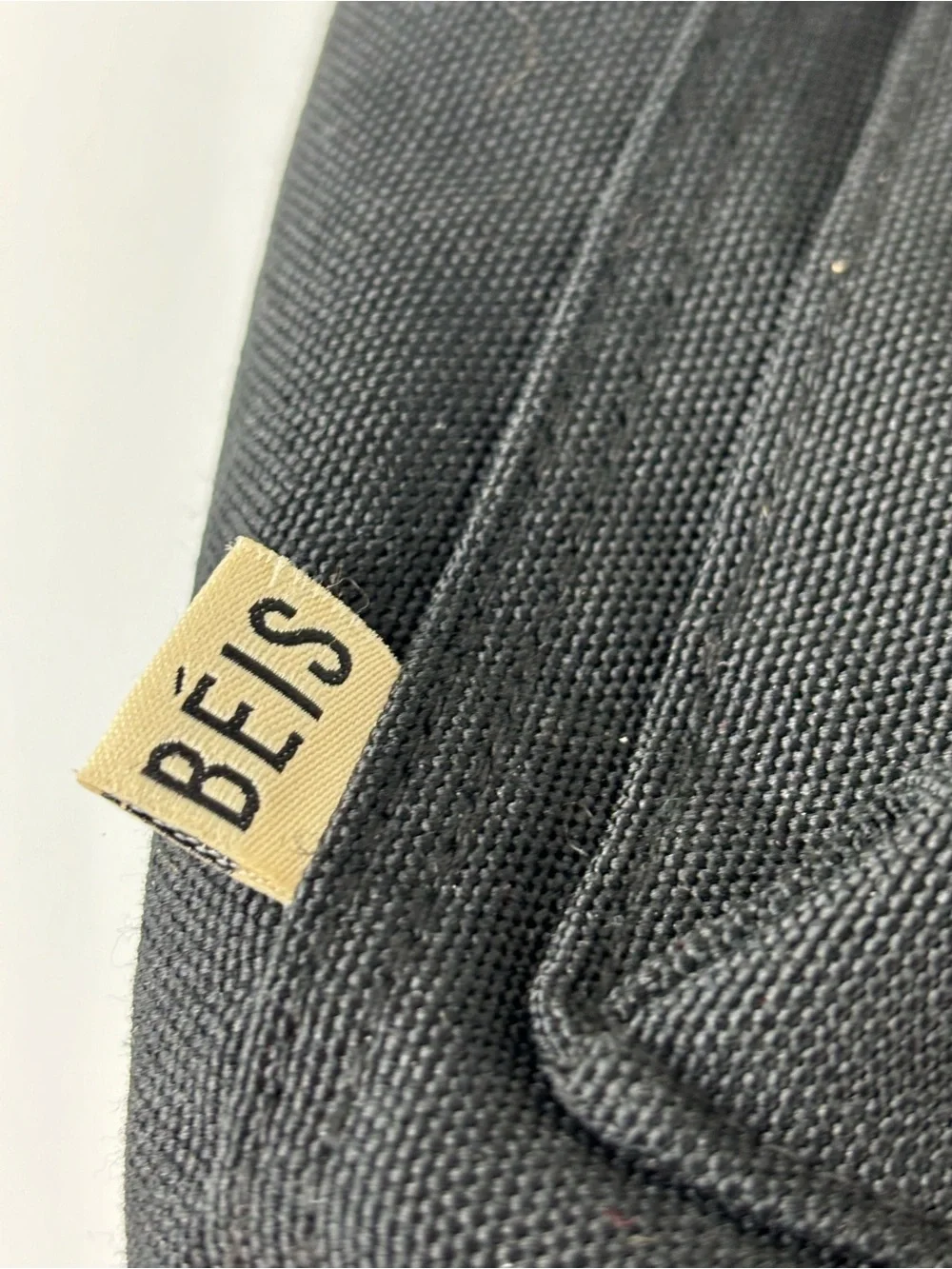 BEIS Travel Backpack-Canvas & Leather Trim-Black